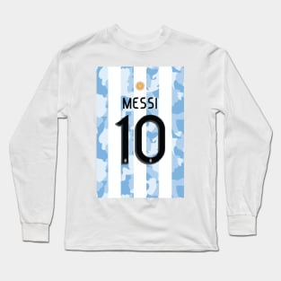 Messi Tribute - Argentina Soccer Lionel Football Sport -  Messi World Cup Champion Barca Madrid Sport Tribute Long Sleeve T-Shirt